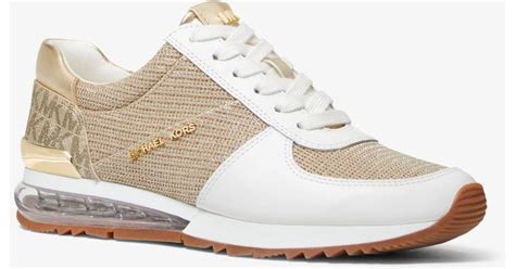 michael michael kors allie leather and chain mesh trainer|Allie Leather and Glitter Chain.